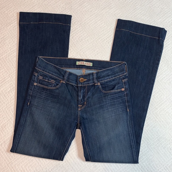 J BRAND Heartbreaker Mid Rise Mini Flare Leg Jeans, Dark Wash, Size 27 - Picture 2 of 16